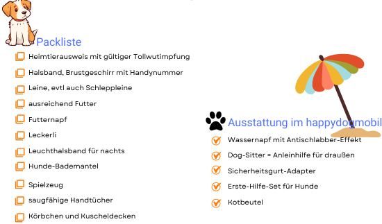 Packliste für den Hund